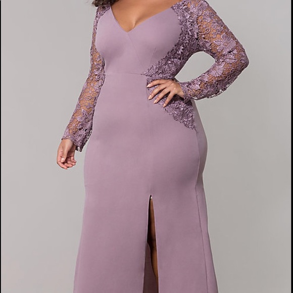 NWT Purple Lace Plus Size Evening Gown - Picture 5 of 5